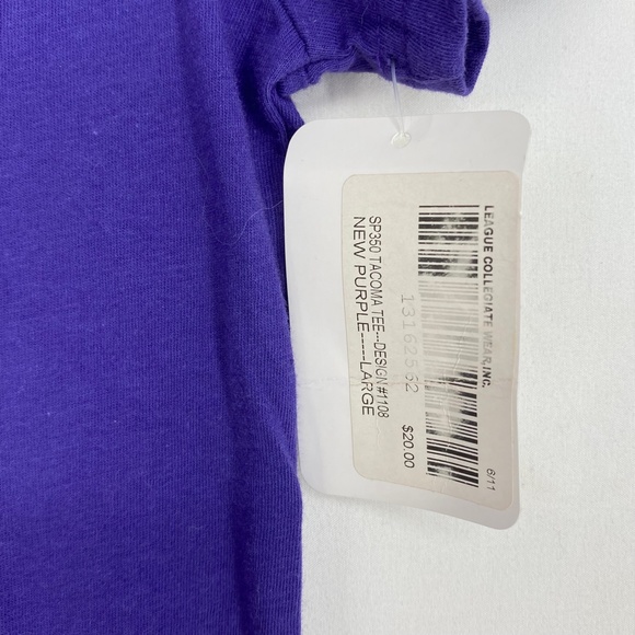 League Collegiate Juniors Large T-Shirt Deep Purple Marietta College Short Slv - Picture 3 of 7